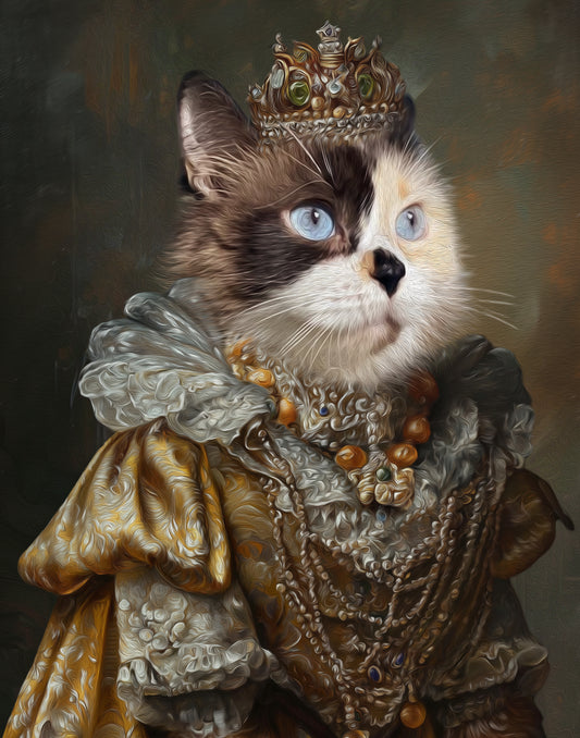 Personalized Royal Pet Painting, Renaissance Pet Portrait art