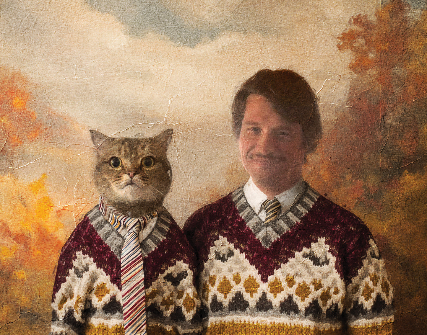 Custom Pet Oil Painting on Canvas, Royal Pet Portrait from Photo