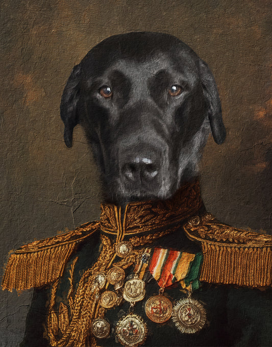Queen Pet Portrait from Photo, Custom Royal Pet Painting