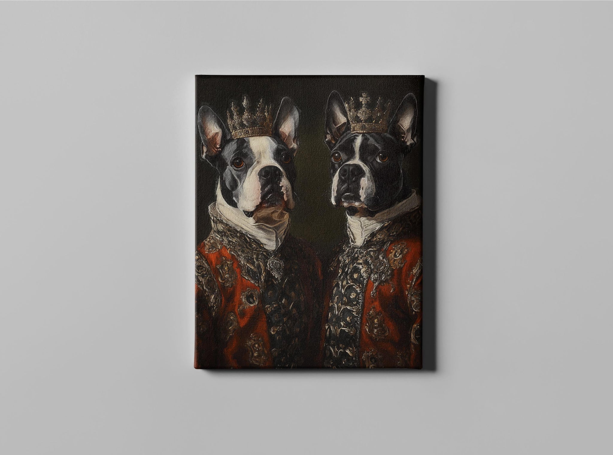 2 Pet Portrait - King and Queen Renaissance Pet Pictures - Canvas Pet Portrait - Royal Gifts for Him Her - Personalized Pet Painting