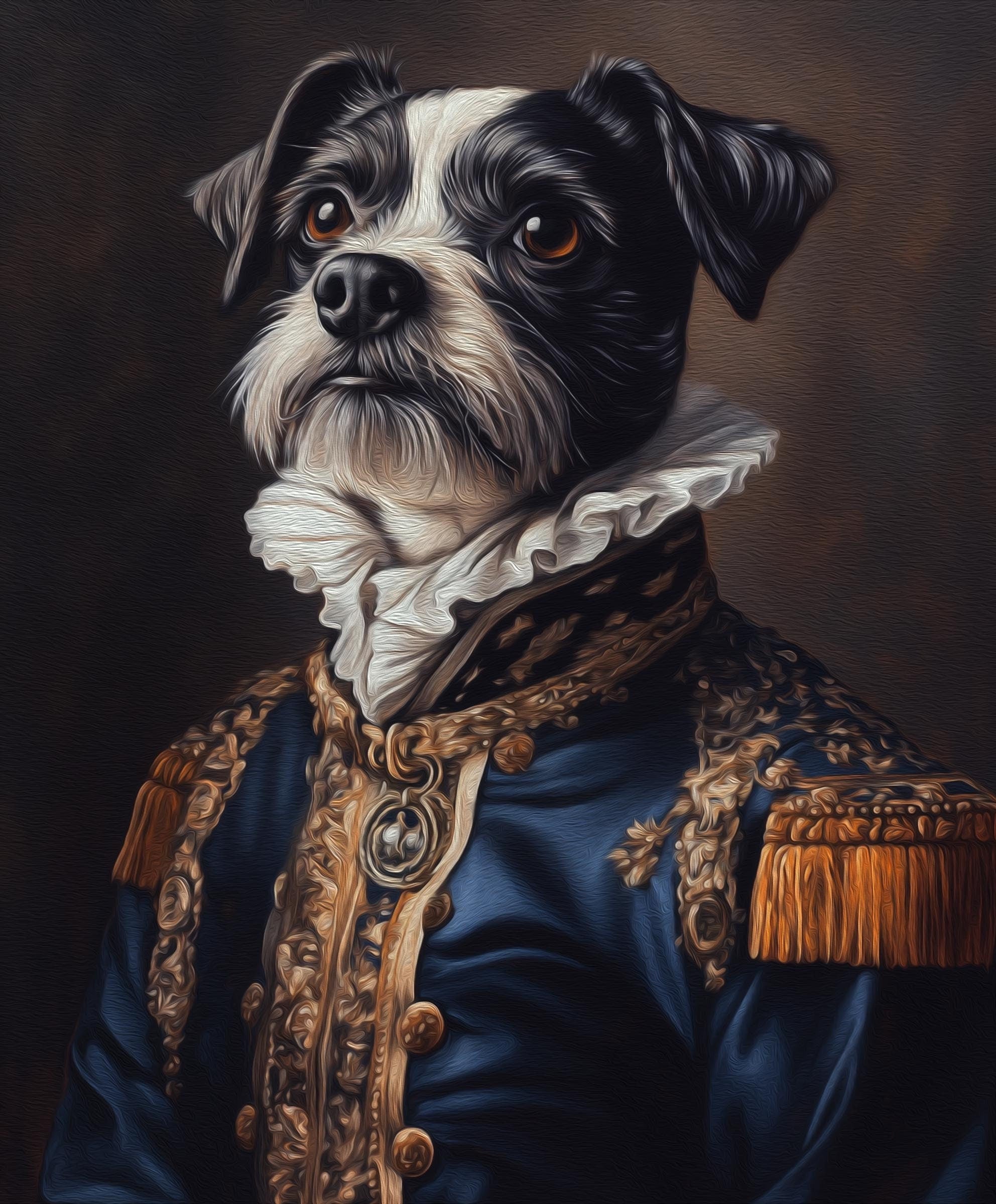 Custom Digital Picture Frame with Dog Royal Portrait, Personalized Pet Oil Painting, Dog Portrait from Photo