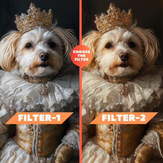 Queen Pet Portrait from Photo, Custom Royal Pet Painting, Personalized Dog Royalty Portrait on Canvas