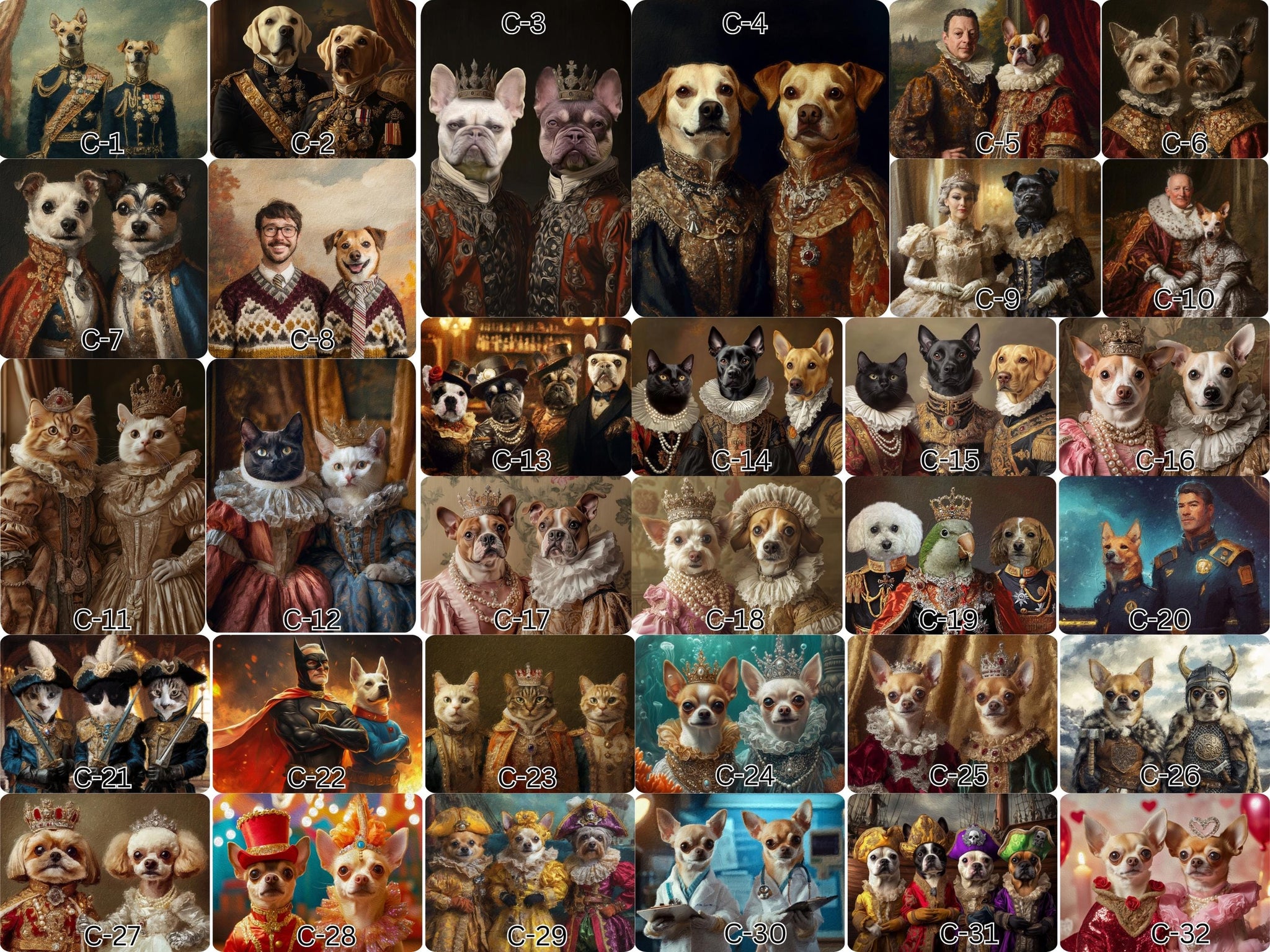 Queen Pet Portrait, Custom Digital Pet Art, Personalized Royal Pet Painting, Renaissance Pet Portrait