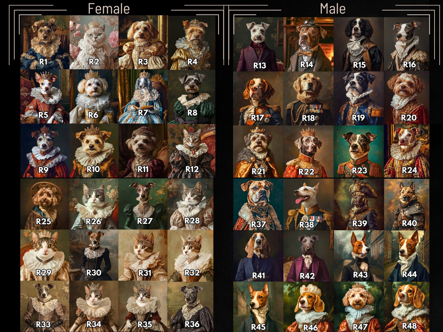 Personalized Royal Pet Portrait – Unique Gift for Dog Moms & Dads, Custom Pet Art