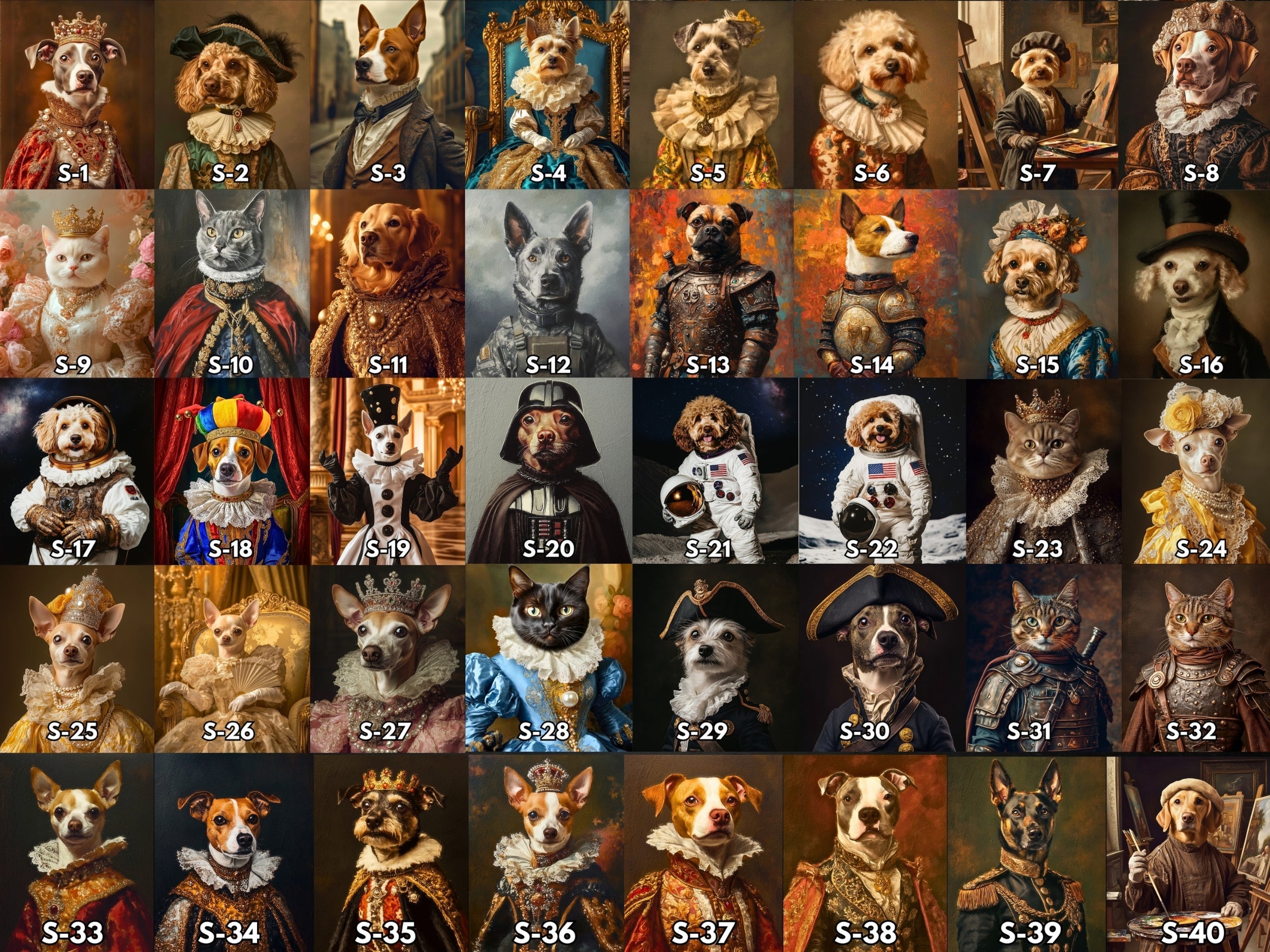 Custom Cat Portrait on Canvas, Royal Pet Portrait from Photo