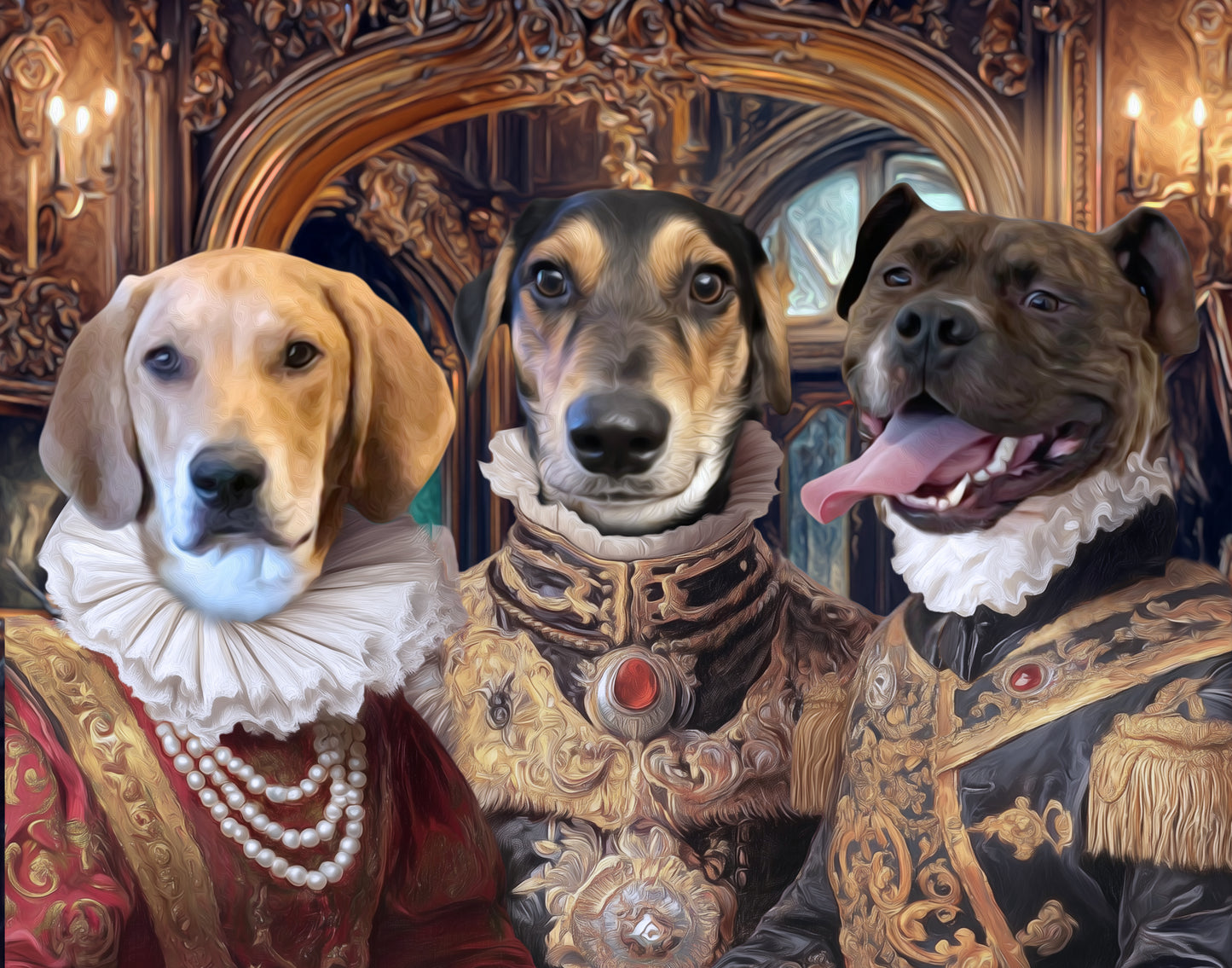 Royal Pet Portrait, Custom Christmas Gift, Digital Pet Art