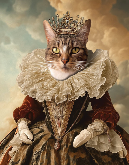 Custom Cat Portrait on Canvas, Royal Pet Portrait from Photo, Personalized Cat Oil Painting, Pet Portrait Custom Gift