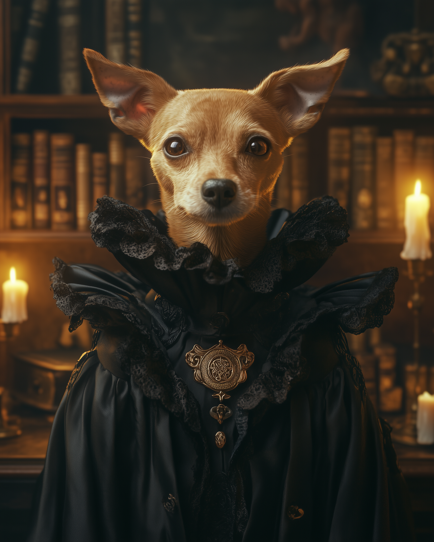 Personalized Vampire Pet Portrait, Halloween Pet Art
