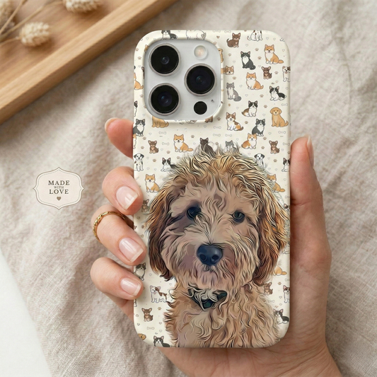 dog phone case custom, custom pet portrait – personalized iphone case, gift idea