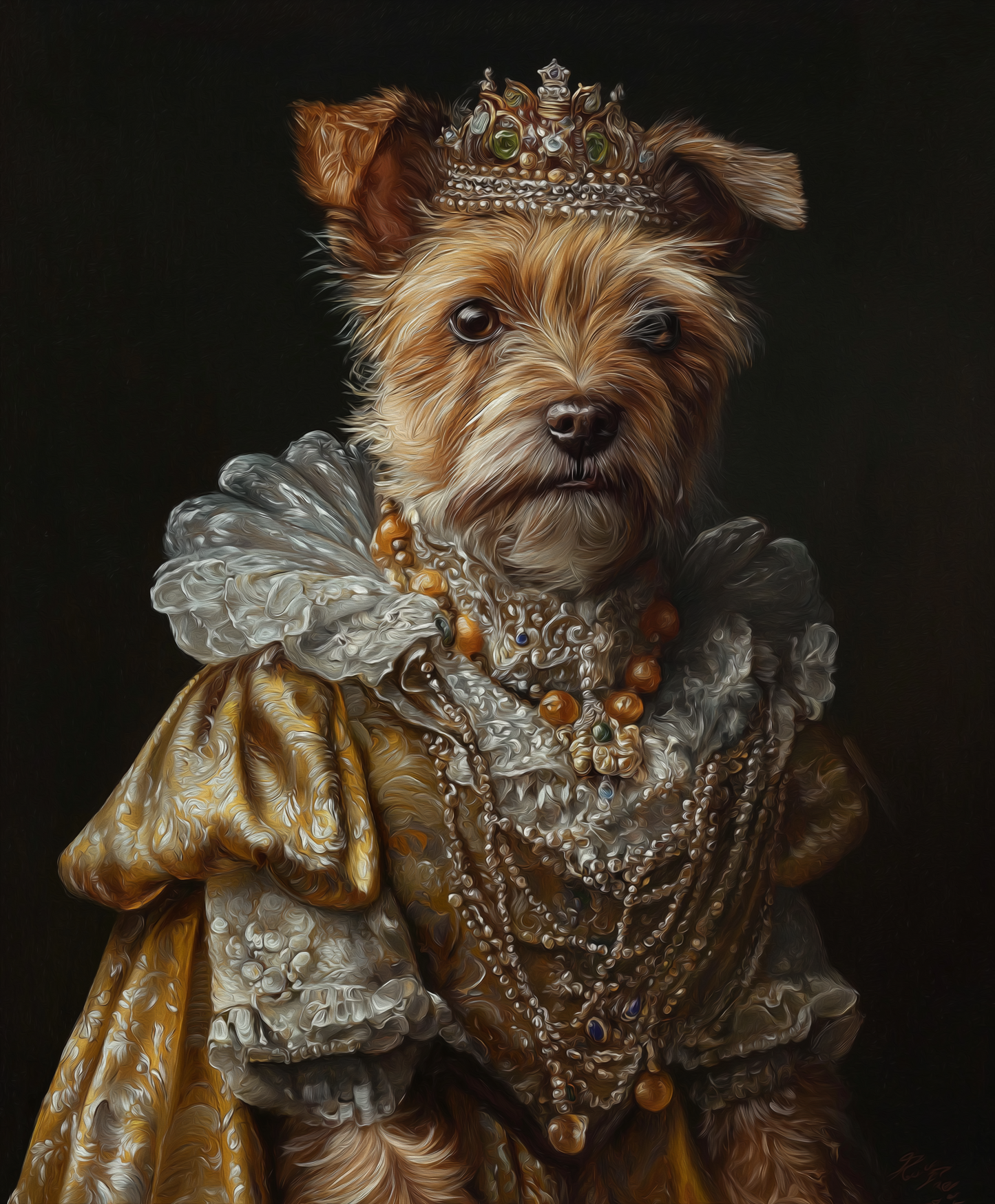 Custom Pet Portrait, Royal Pet Painting, Father's Day Regal Gift