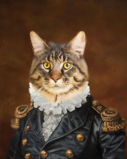 Personalized Cat Portrait - Custom Pet Painting from Photo - Royal and Historical Pet Art - Funny Pet Portrait on Canvas, Digital, Poster