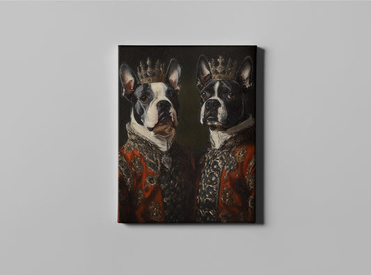 2 Pet Portrait - King and Queen Renaissance Pet Pictures - Canvas Pet Portrait - Royal Gifts for Him Her - Personalized Pet Painting