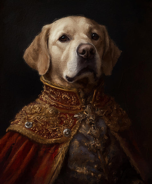 Royal Pet Portrait, Custom Dog Painting, Personalized Gift, Digital Pet Portrait, Pet Art