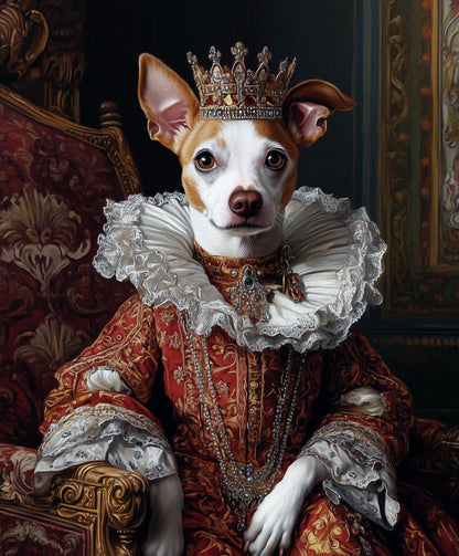 Personalized Pet Portrait on Canvas, Royal Dog Portrait from Photo, Custom Renaissance King Pet Painting, Digital Art Design