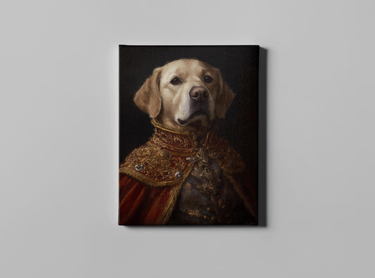 Royal Pet Portrait, Custom Dog Painting, Personalized Gift, Digital Pet Portrait, Pet Art